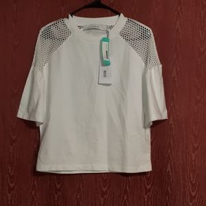 IRO PARIS OLDOZ WHITE BLOUSE WOMEN'S SIZE XS SHORT SLEEVE NWT